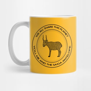 Saiga Antelope - We All Share This Planet - endangered animal design Mug